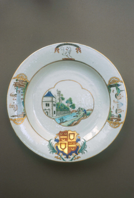 Plate with the quartered arms of Holburne of