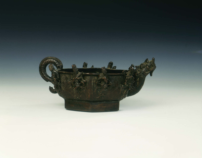 Bronze pouring vessel with the Eight Immortals in