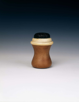 Gourd cricket box with rhino horn cover and ivory