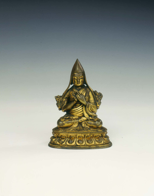 Gilt bronze Lama of the Yellow Hat sect