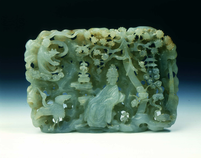 Jade reticulated plaque of Daoist paradiseLate
