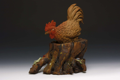 Shiwan (Shekwan) model of a Rooster titled