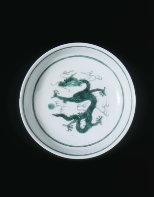 Green dragon dishQing dynasty