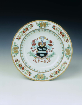 Soup plate with the arms of Lambtonc.1735