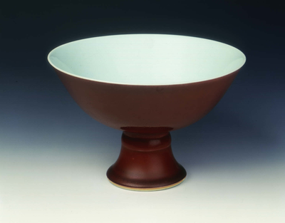 Copper red stem bowl, Qing dynasty