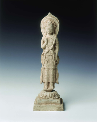 Buff pottery figure of Avalokitesvara