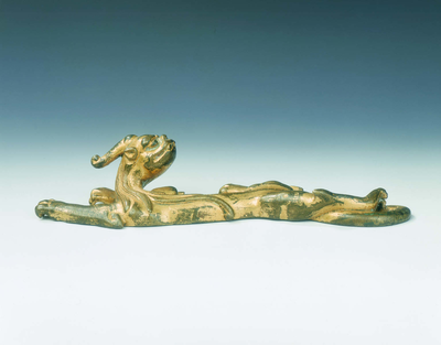 Gilt bronze one-horned kui dragon appliqueMing