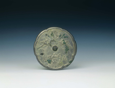 Tinned bronze marriage mirrorTang dynasty