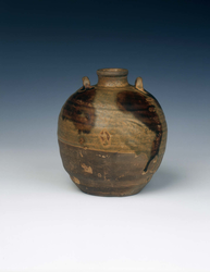 Changsha celadon stoneware jar with brown