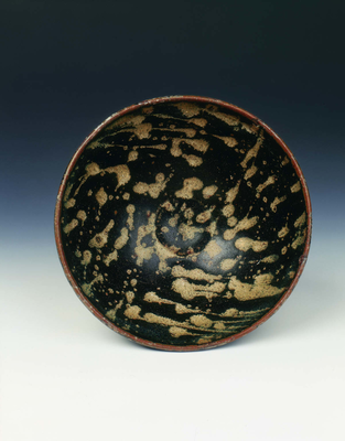 Jizhou stoneware bowl with 'tortoise shell' glaze