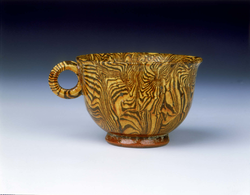 Brown marbleware cupLate Tang dynasty