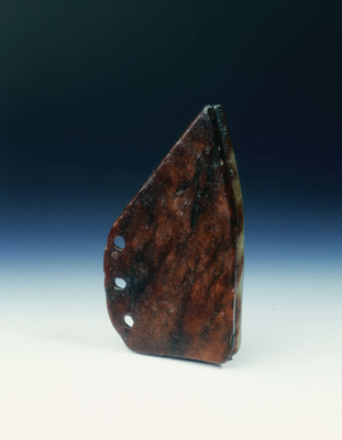Brown jade irregular shaped plaqueNeolithic