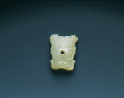 Jade taotie mask appliqueWestern Zhou dynasty