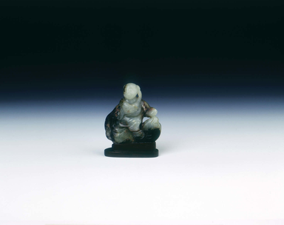 Jade group of boy riding fishMing dynasty