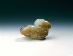 Jade ibex pendantTang dynasty (618-907) or