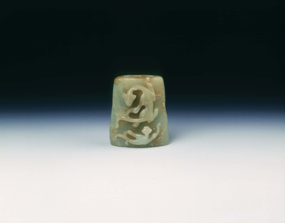 Jade chape with two kui dragons Han dynasty