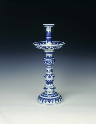 Blue and white candlestick