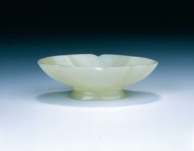 Celadon jade lobed oval cupLate Tang to early
