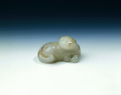 White jade catWestern Han (206BC-8AD)