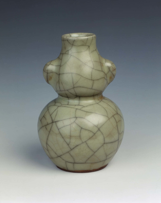 Guan-type celadon miniature double gourd vase