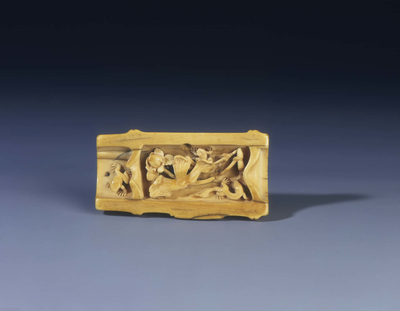 Ivory gambling counter in the shape of a bamboo