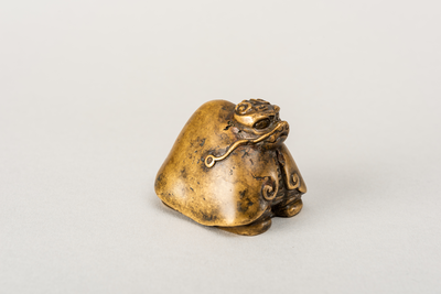 Brass dragon-headed tortoise with high stylised