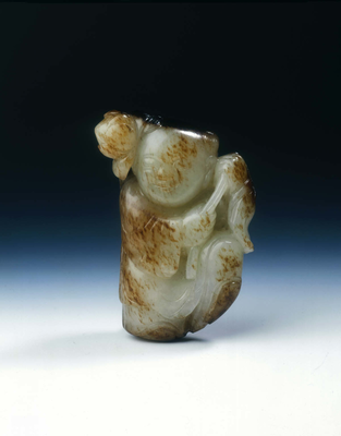 Jade boy with lotus leaf and flowerSong or Yuan